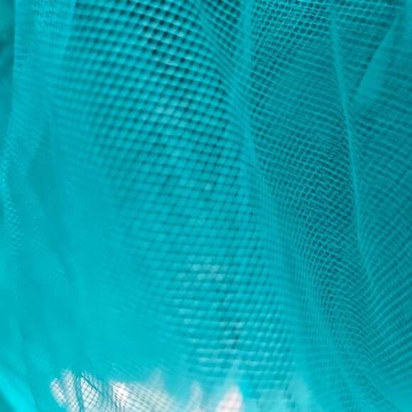 Vintage Carmella's Creation Teal Lace Taffeta 80s Formal Prom Dress Size 12 - Picture 15 of 16